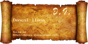 Dencsi Ilona névjegykártya